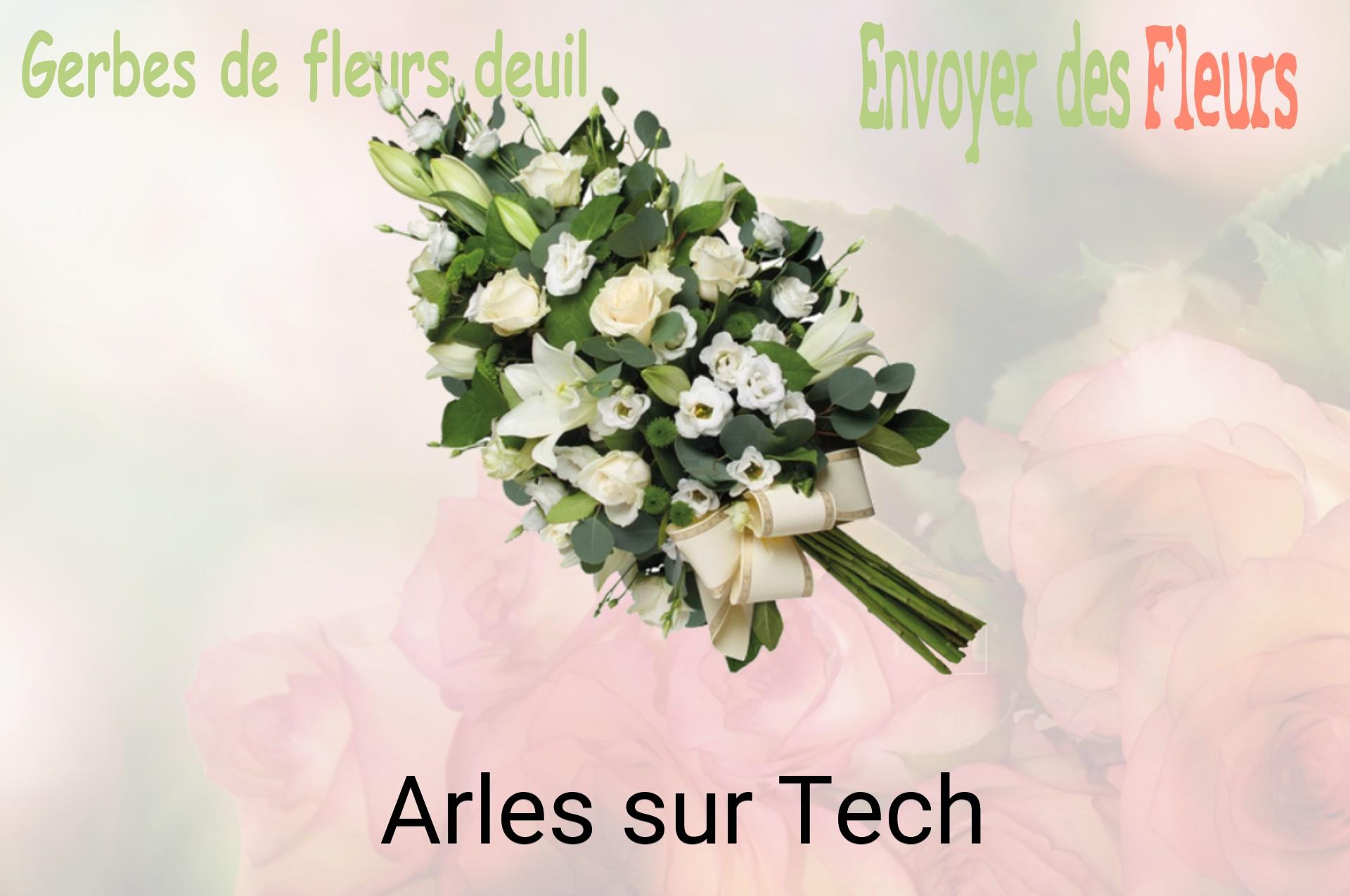 Gerbe de fleurs de deuil livrée à Arles-sur-Tech